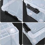 22 Quart Clear Latch Storage Box Set, 4 Pack Stackable Home Organization Containers with Lid and Buckle Closure